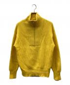 ESTNATIONエストネーション）の古着「Halfzip Highneck Knit」｜イエロー