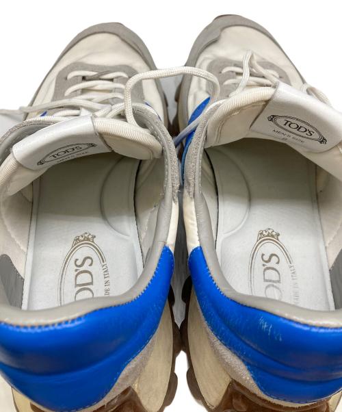 TOD'S（トッズ）TOD'S (トッズ) ALLACCIATA RUNNING 25K ホワイト×ブルー サイズ:8の古着・服飾アイテム