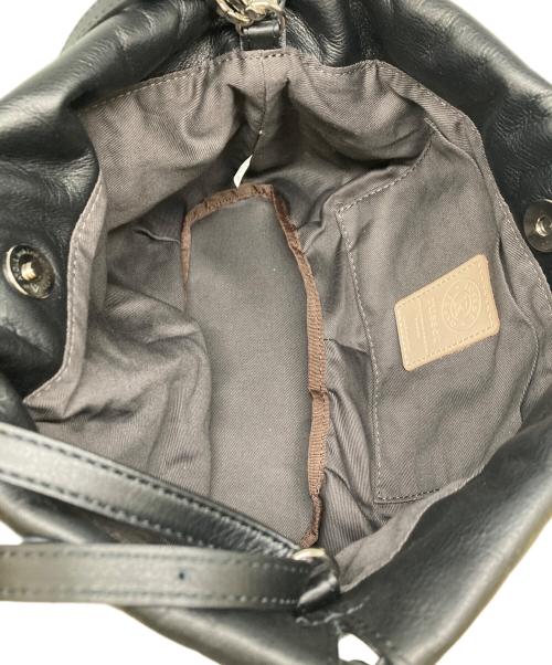 russet（ラシット）russet (ラシット) 4WAYレザー巾着ショルダーバッグ ブラックの古着・服飾アイテム