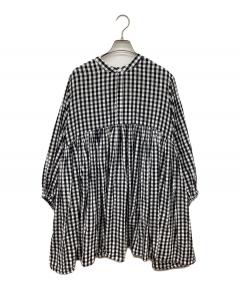 中古・古着通販】yori (ヨリ) ヘムフリルブラウス ネイビー サイズ