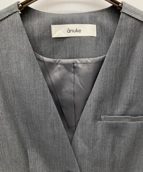 anuke（アンヌーク）anuke (アンヌーク) Cutoff Twill Vest グレー サイズ:36の古着・服飾アイテム