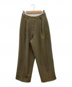anukeアンヌーク）の古着「Heather Tuck Pants」｜オリーブ