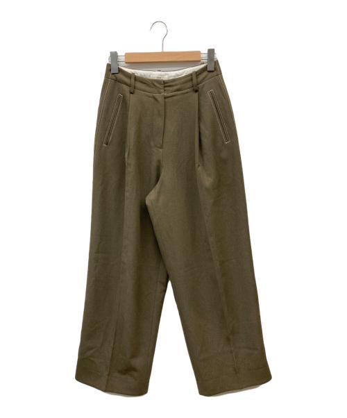 anuke（アンヌーク）anuke (アンヌーク) Heather Tuck Pants オリーブ サイズ:38の古着・服飾アイテム