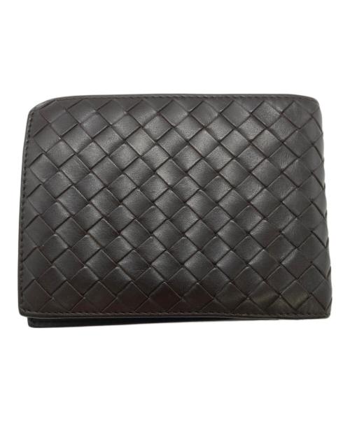 BOTTEGA VENETA（ボッテガベネタ）BOTTEGA VENETA (ボッテガベネタ) イントレチャート折り畳み財布 ブラウンの古着・服飾アイテム