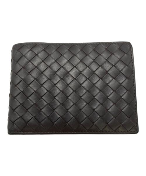BOTTEGA VENETA（ボッテガベネタ）BOTTEGA VENETA (ボッテガベネタ) イントレチャート折り畳み財布 ブラウンの古着・服飾アイテム