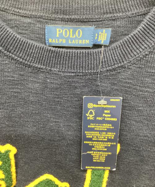 POLO RALPH LAUREN（ポロ・ラルフローレン）POLO RALPH LAUREN (ポロ・ラルフローレン) Cotton Letterman Sweater ネイビー サイズ:S 未使用品の古着・服飾アイテム