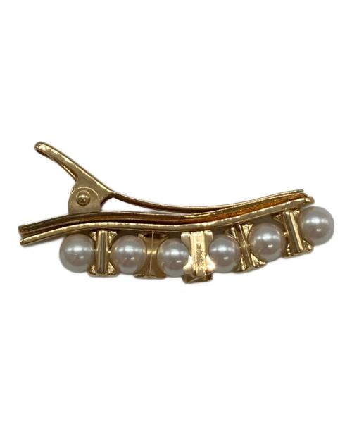 LOUIS VUITTON（ルイ ヴィトン）LOUIS VUITTON (ルイ ヴィトン) バレッタ・ミニグラム パール/ヘアアクセサリー ゴールドの古着・服飾アイテム