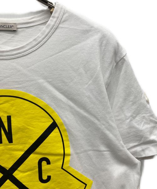 MONCLER（モンクレール）MONCLER (モンクレール) MAGLIA T-SHIRT ホワイト×イエロー サイズ:Sの古着・服飾アイテム