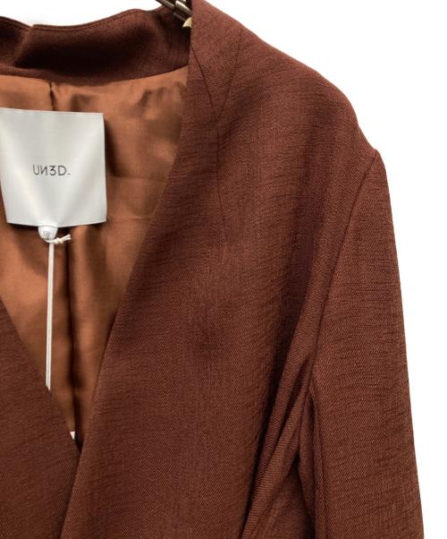 UN3D.（アンスリード）UN3D. (アンスリード) ベルテッドラフジャケット ブラウン サイズ:38の古着・服飾アイテム