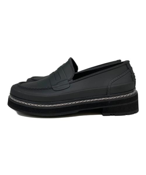 HUNTER（ハンター）HUNTER (ハンター) リファインドステッチペニーローファー ブラック サイズ:UK6の古着・服飾アイテム