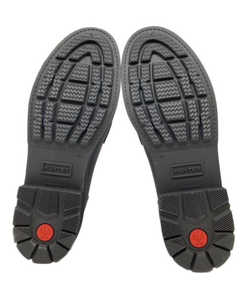 HUNTER（ハンター）HUNTER (ハンター) リファインドステッチペニーローファー ブラック サイズ:UK6の古着・服飾アイテム