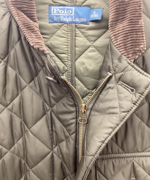 POLO RALPH LAUREN（ポロ・ラルフローレン）POLO RALPH LAUREN (ポロ・ラルフローレン) エルボーパッチキルティングジャケット オリーブ サイズ:Mの古着・服飾アイテム
