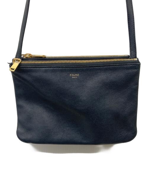 CELINE（セリーヌ）CELINE (セリーヌ) トリオショルダーバッグ ブラックの古着・服飾アイテム