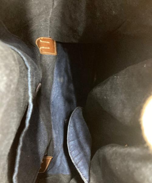 45R（フォーティファイブ・アール）45R (フォーティファイブ・アール) レザーストラップフラップリュック インディゴの古着・服飾アイテム