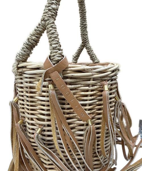 LUDLOW（ラドロー）LUDLOW (ラドロー) タッセル フリンジ かごバッグ ベージュの古着・服飾アイテム
