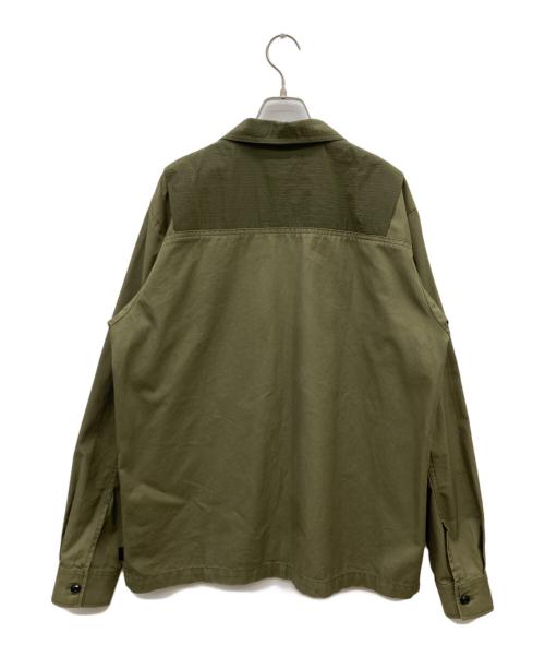 DIESEL（ディーゼル）DIESEL (ディーゼル) 異素材切替シャツジャケット オリーブ サイズ:Mの古着・服飾アイテム