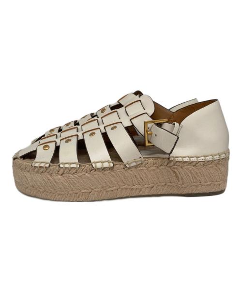 TORY BURCH（トリーバーチ）TORY BURCH (トリーバーチ) FISHERMAN PLATFORM ESPADRILLE アイボリー サイズ:6 1/2の古着・服飾アイテム