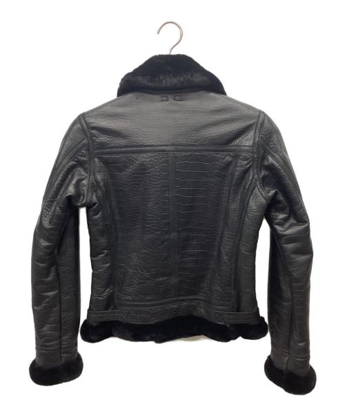 AVIREX（アヴィレックス）AVIREX (アヴィレックス) シープレザー型押しライダースジャケット ブラック サイズ:sの古着・服飾アイテム