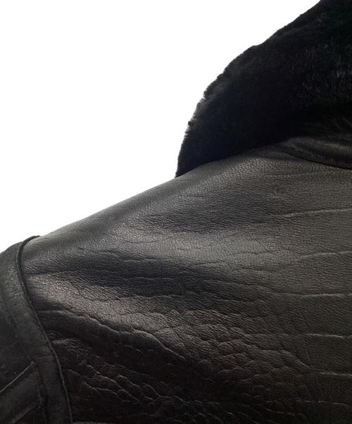 AVIREX（アヴィレックス）AVIREX (アヴィレックス) シープレザー型押しライダースジャケット ブラック サイズ:sの古着・服飾アイテム