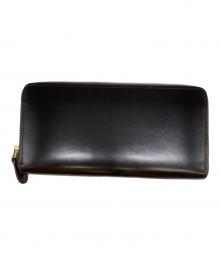 GANZO（ガンゾ）の古着「THIN BRIDLE ラウンドファスナー長財布」｜ダークブラウン