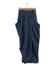 ETRE TOKYO（エトレトウキョウ）の古着「ドレープコクーンスカート」｜ネイビー