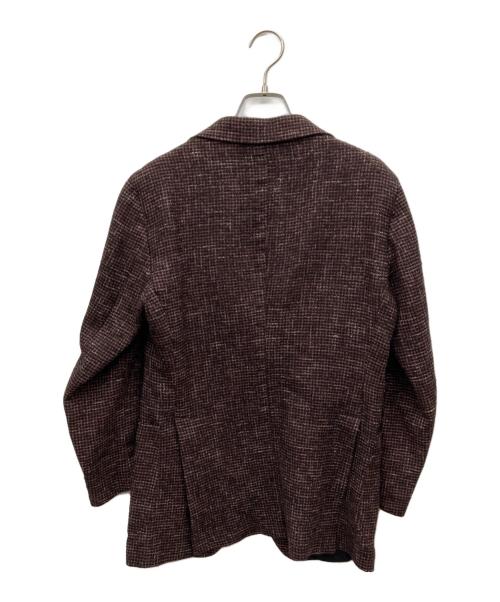 TAGLIATORE（タリアトーレ）TAGLIATORE (タリアトーレ) ウールシルクブレンド2Bジャケット レッド×ブラック サイズ:44の古着・服飾アイテム