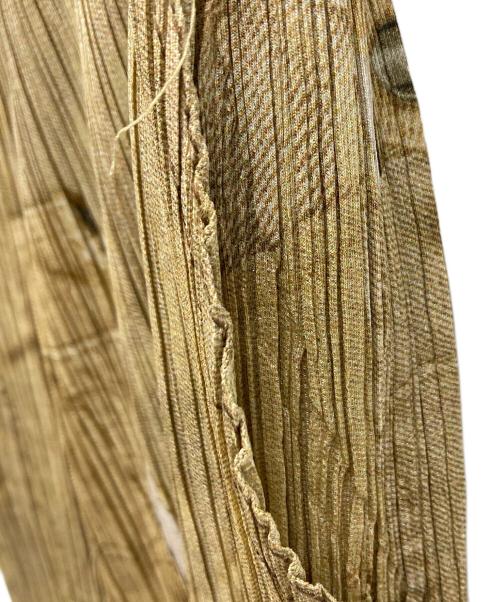 PLEATS PLEASE（プリーツプリーズ）PLEATS PLEASE (プリーツプリーズ) 総柄プリーツパンツ ベージュ サイズ:2の古着・服飾アイテム