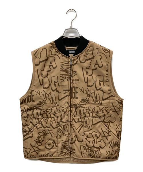 X-LARGE（エクストララージ）X-LARGE (エクストララージ) GRAFFITI WORK VEST ベージュ サイズ:Mの古着・服飾アイテム