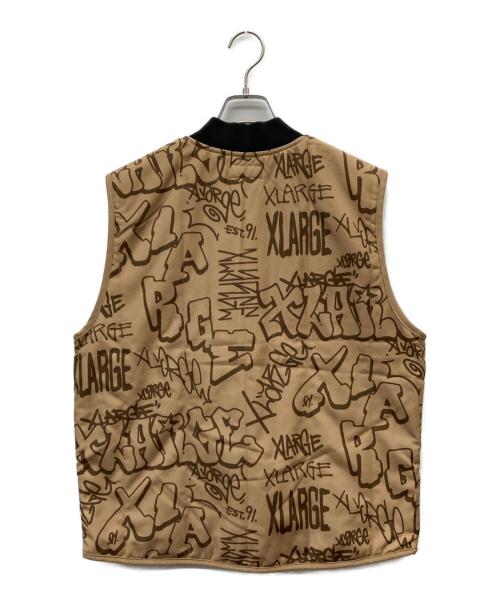 X-LARGE（エクストララージ）X-LARGE (エクストララージ) GRAFFITI WORK VEST ベージュ サイズ:Mの古着・服飾アイテム