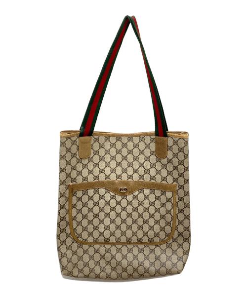 GUCCI（グッチ）GUCCI (グッチ) シェリーラインGG柄トートバッグ ベージュの古着・服飾アイテム