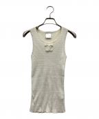 CHANELシャネル）の古着「ココマークノースリーブニット」｜ホワイト