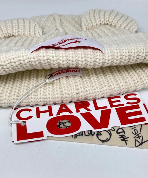 CHARLES JEFFREY LOVERBOY（チャールズ ジェフリー ラバーボーイ）CHARLES JEFFREY LOVERBOY (チャールズ ジェフリー ラバーボーイ) CHUNKY EARS BEANIE/チャンクイアーズビーニー アイボリーの古着・服飾アイテム