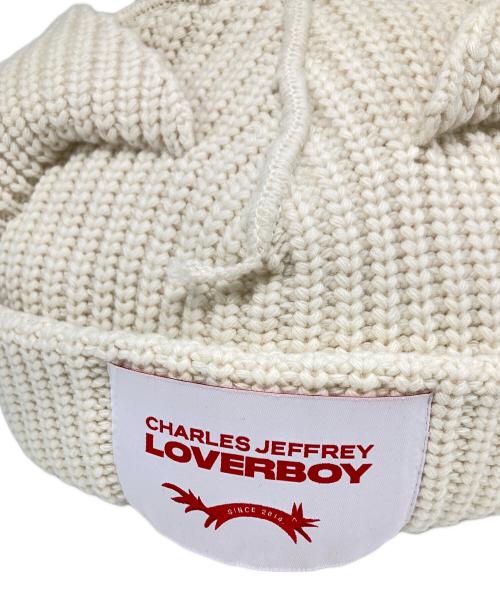 CHARLES JEFFREY LOVERBOY（チャールズ ジェフリー ラバーボーイ）CHARLES JEFFREY LOVERBOY (チャールズ ジェフリー ラバーボーイ) CHUNKY EARS BEANIE/チャンクイアーズビーニー アイボリーの古着・服飾アイテム