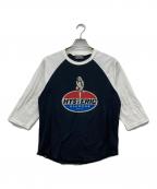 Hysteric Glamourヒステリックグラマー）の古着「GIRL ON THE TOP 七分袖Tシャツ」｜ホワイト×ブラック