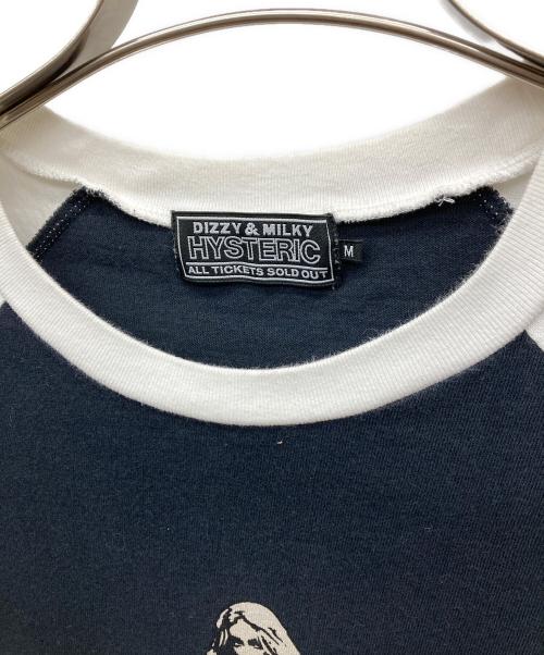 Hysteric Glamour（ヒステリックグラマー）Hysteric Glamour (ヒステリックグラマー) GIRL ON THE TOP 七分袖Tシャツ ホワイト×ブラック サイズ:Mの古着・服飾アイテム