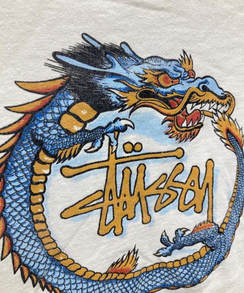 stussy（ステューシー）stussy (ステューシー) 90sドラゴンプリントTシャツ ホワイト サイズ:Mの古着・服飾アイテム