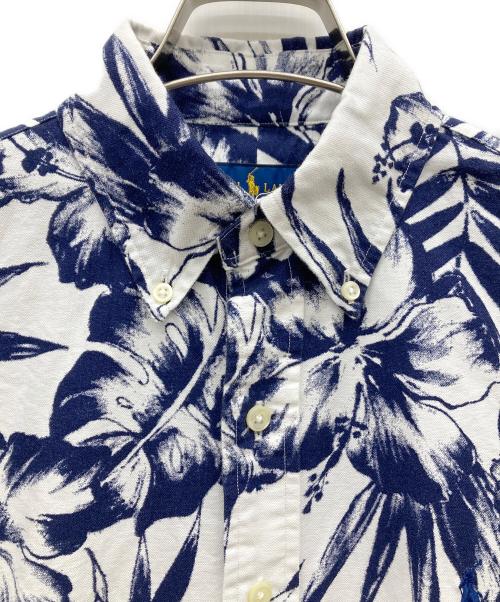 RALPH LAUREN（ラルフローレン）RALPH LAUREN (ラルフローレン) アロハ柄半袖BDシャツ ホワイト×ネイビー サイズ:XSの古着・服飾アイテム