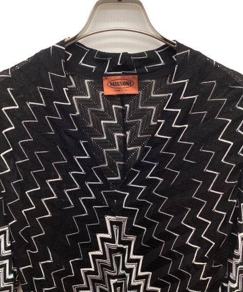 missoni（ミッソーニ）missoni (ミッソーニ) ジグザグ柄ニットワンピース ブラック サイズ:40の古着・服飾アイテム