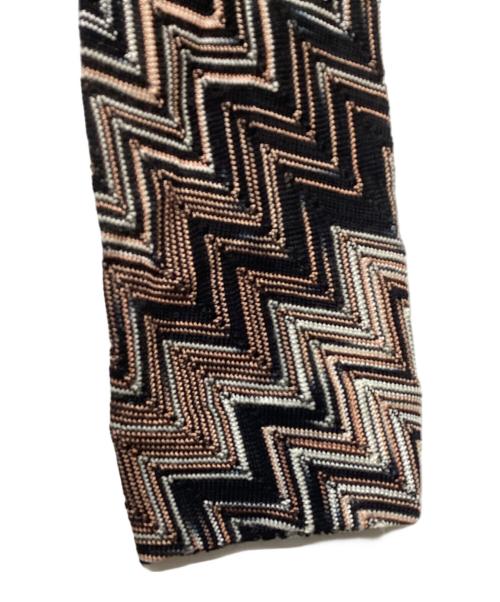 missoni（ミッソーニ）missoni (ミッソーニ) ジグザグ柄ニットワンピース ブラック サイズ:40の古着・服飾アイテム