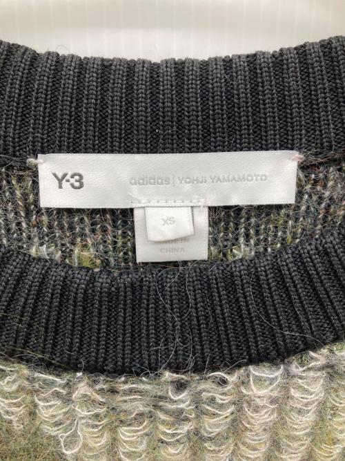 Y-3（ワイスリー）Y-3 (ワイスリー) U CH1 CAMO KNIT CREW SWEATER チャコールグレー×カーキ サイズ:XSの古着・服飾アイテム