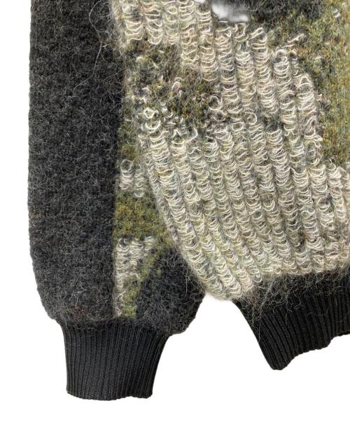 Y-3（ワイスリー）Y-3 (ワイスリー) U CH1 CAMO KNIT CREW SWEATER チャコールグレー×カーキ サイズ:XSの古着・服飾アイテム