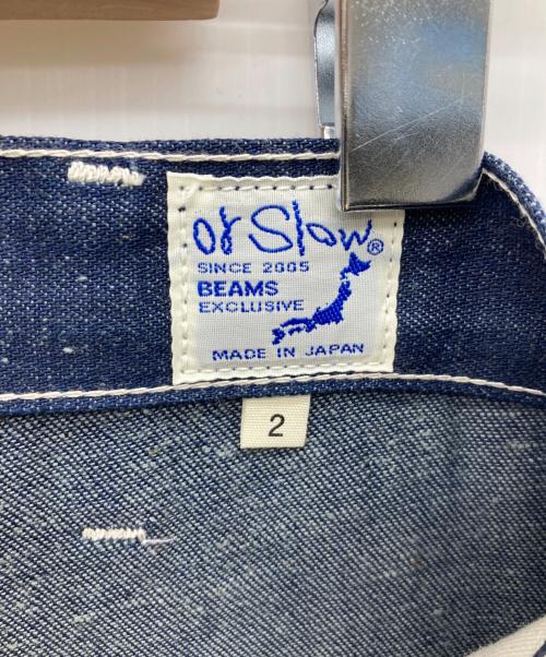 orSlow（オアスロウ）orSlow (オアスロウ) BEAMS BOY (ビームスボーイ) 別注 ダブルニー デッドストック スペシャル インディゴ サイズ:2の古着・服飾アイテム