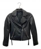 ALL SAINTSオールセインツ）の古着「シープレザーダブルライダースジャケット」｜ブラック