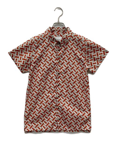 BURBERRY（バーバリー）BURBERRY (バーバリー) TBモノグラム S/Sシャツ レッド×ベージュ サイズ:12Yの古着・服飾アイテム