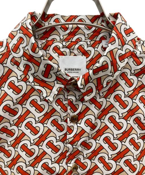 BURBERRY（バーバリー）BURBERRY (バーバリー) TBモノグラム S/Sシャツ レッド×ベージュ サイズ:12Yの古着・服飾アイテム