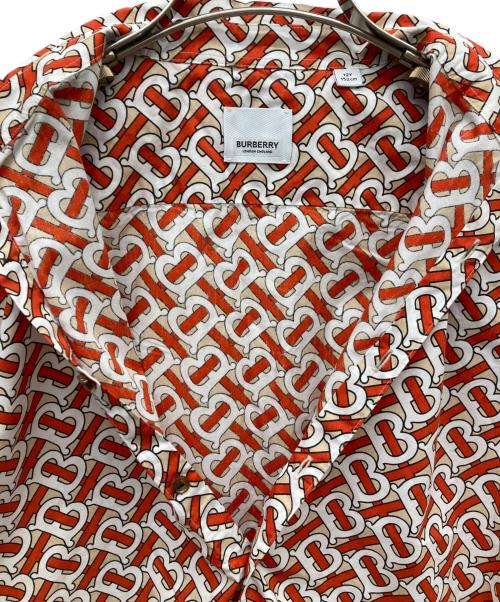 BURBERRY（バーバリー）BURBERRY (バーバリー) TBモノグラム S/Sシャツ レッド×ベージュ サイズ:12Yの古着・服飾アイテム