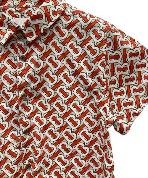 BURBERRY（バーバリー）BURBERRY (バーバリー) TBモノグラム S/Sシャツ レッド×ベージュ サイズ:12Yの古着・服飾アイテム