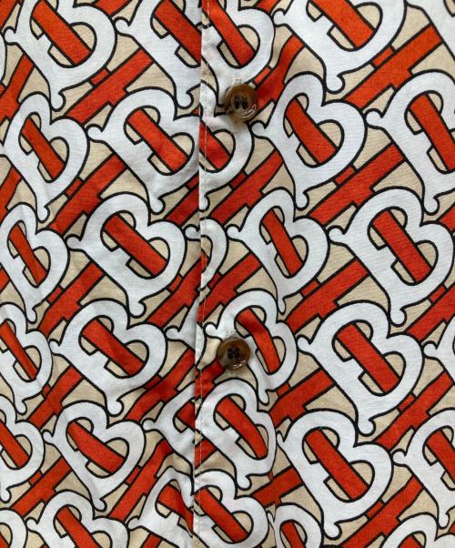 BURBERRY（バーバリー）BURBERRY (バーバリー) TBモノグラム S/Sシャツ レッド×ベージュ サイズ:12Yの古着・服飾アイテム