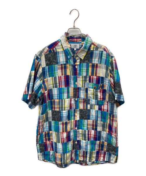 A BATHING APE（アベイシングエイプ）A BATHING APE (アベイシングエイプ) パッチワークシャツ マルチカラー サイズ:ＸＬの古着・服飾アイテム