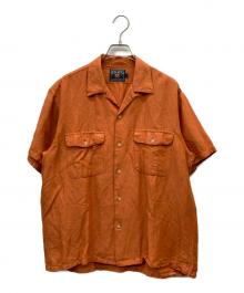 CHAPS RALPH LAUREN（チャップス ラルフローレン）の古着「90sリネンオープンカラーシャツ」｜オレンジ